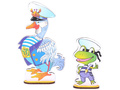 Комплект персонажей средних "Гусь и Лягушки" (4 шт, на подставке, крепление на Коврограф)
