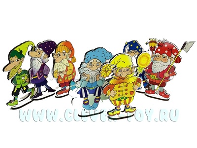 Комплект персонажей средних "Гномы" (7 шт, на подставке, крепление на Коврограф)