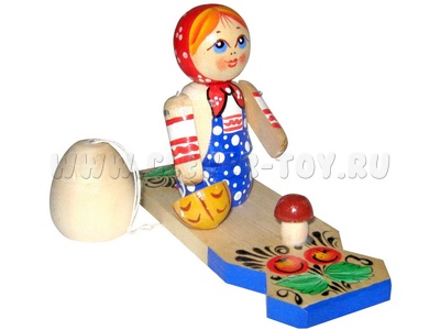 Богородский промысел. Девочка с корзинкой (роспись)