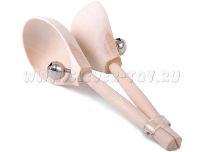 Ложки в станке с бубенцами (дерево, без росписи)