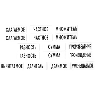 Набор магнитных карточек "Компоненты арифметических действий"*
