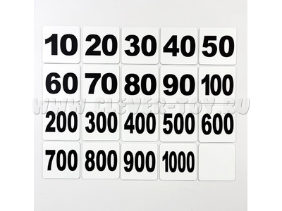 Набор магнитных карточек "Круглые числа" (фон белый)