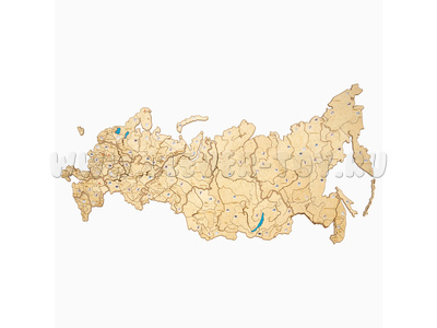 Карта России для детского сада с подсветкой городов (190х373 см)