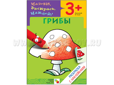 Раскраска с наклейками. Грибы.